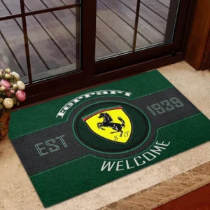 Italian Supercar Doormat, Durable Auto-Inspired Rug for Garage or Home Entry CAR169 - Green