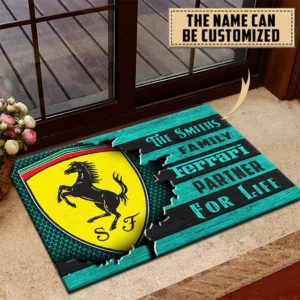 Precision Engineered Car Doormat, All Over Print Doormat For Car Fans CAR135 - Cyan