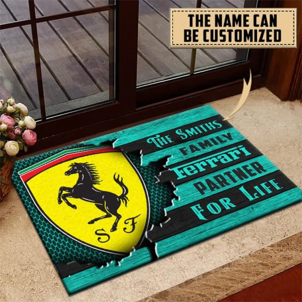 Precision Engineered Car Doormat, All Over Print Doormat For Car Fans CAR135 - Cyan