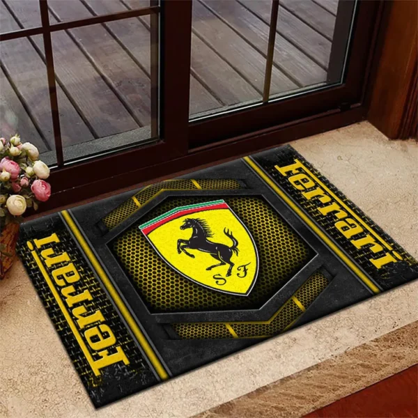 Italian Supercar Doormat, Automotive Logo Style Floor Mat CAR135 - Yellow