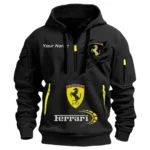 Hoodie Half Zipper Exclusive Logo Gift For Sports Auto Enthusiasts CAR113 - Black