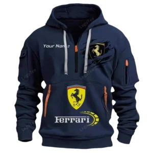 Hoodie Half Zipper Exclusive Logo Gift For Luxury Coupe Enthusiasts CAR113 - Navy