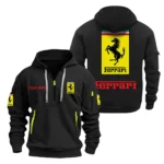 Luxury Coupe Hoodie Half Zipper, All Over Print Hoodie Gift For Luxury Coupe Enthusiasts CAR200 - Black