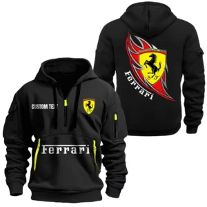 Hoodie Half Zipper Exclusive Logo Gift For Advanced Farming Tractor Enthusiasts CAR170 - Black