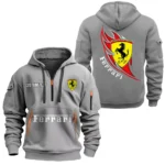 Hoodie Half Zipper Exclusive Logo Gift For Sports Auto Enthusiasts CAR170 - Gray