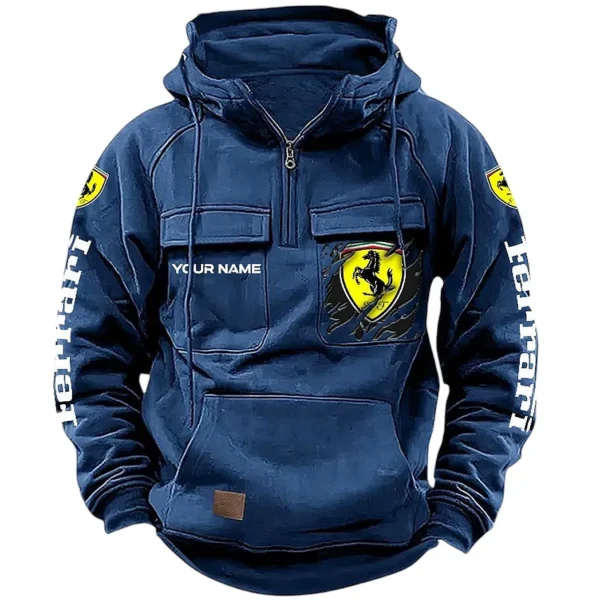 Precision Engineered Car Tactical Quarter Zip Hoodie, Exclusive Logo Hoodie For Car Enthusiasts CAR164 - Dark Blue