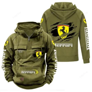 Exotic Sports Car Tactical Quarter Zip Hoodie, Exclusive Logo Hoodie For Car Enthusiasts CAR122 - Army Green