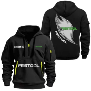 Hoodie Half Zipper Exclusive Logo Gift For Precision Tools Enthusiasts CAR170 - Black