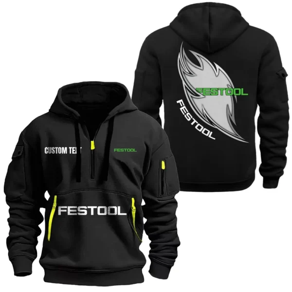 Hoodie Half Zipper Exclusive Logo Gift For Precision Tools Enthusiasts CAR170 - Black