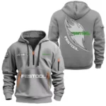 Workshop Equipment Hoodie Half Zipper, All Over Print Hoodie Gift For Workshop Equipment Enthusiasts CAR170 - Gray