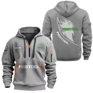 Workshop Equipment Hoodie Half Zipper, All Over Print Hoodie Gift For Workshop Equipment Enthusiasts CAR170 - Gray