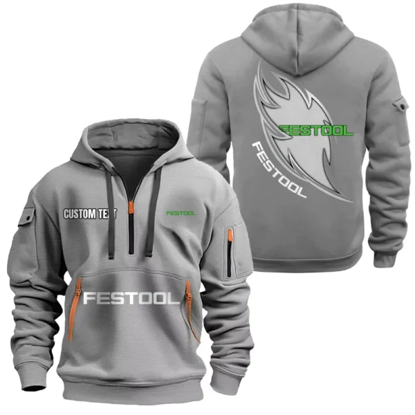 Workshop Equipment Hoodie Half Zipper, All Over Print Hoodie Gift For Workshop Equipment Enthusiasts CAR170 - Gray