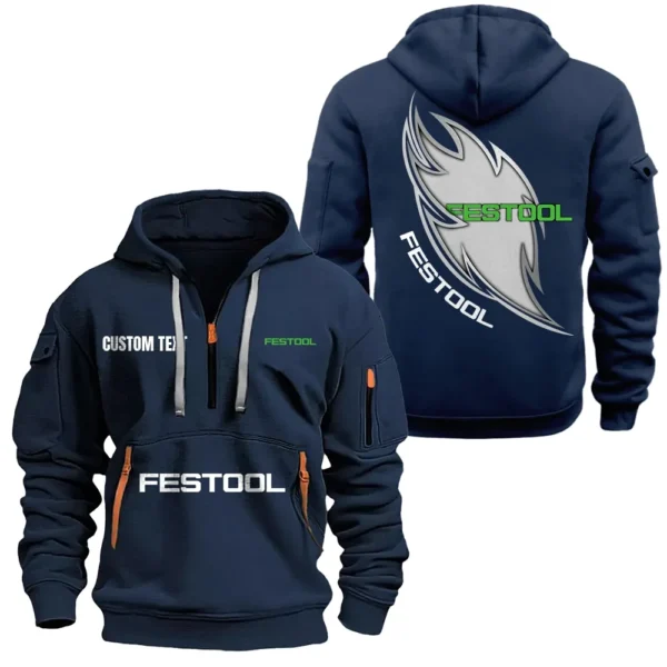 Crafting Tools Hoodie Half Zipper, All Over Print Hoodie Gift For Crafting Tools Enthusiasts CAR170 - Navy
