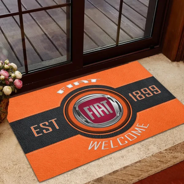 Piccolo Motors Doormat, Durable Auto-Inspired Rug for Garage or Home Entry CAR169 - Orange