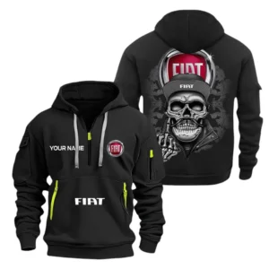 Hoodie Half Zipper Exclusive Logo Gift For Italian Compact Car Enthusiasts CAR166 - Black