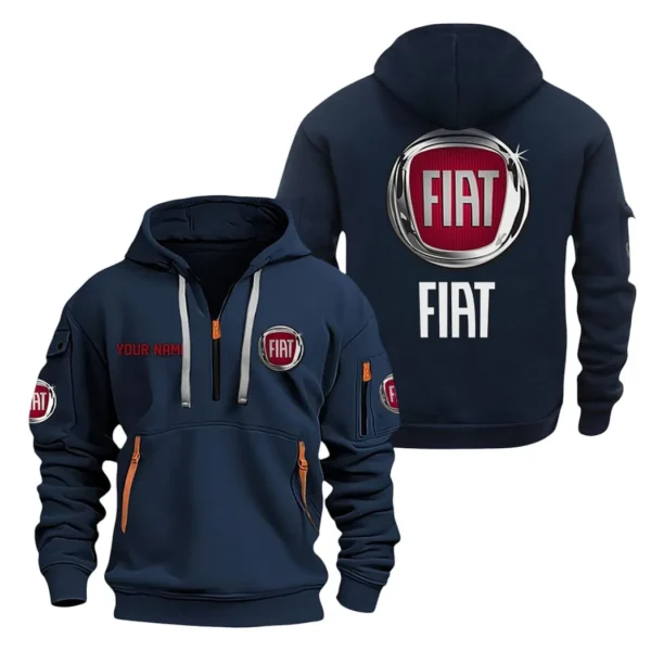 Hoodie Half Zipper Exclusive Logo Gift For Urban-Friendly Vehicle Enthusiasts CAR200 - Navy