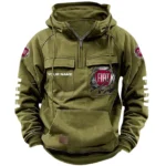 Italian Compact Car Tactical Quarter Zip Hoodie, Exclusive Logo Hoodie For Car Enthusiasts CAR164 - Army Green