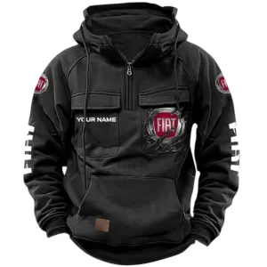 City Hatchback Tactical Quarter Zip Hoodie, Exclusive Logo Hoodie For Car Enthusiasts CAR164 - Black