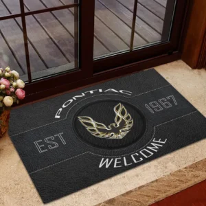 Old-School Coupe Doormat, Durable Auto-Inspired Rug for Garage or Home Entry CAR169 - Black