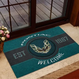 Performance Two-Door Doormat, Durable Auto-Inspired Rug for Garage or Home Entry CAR169 - Cyan