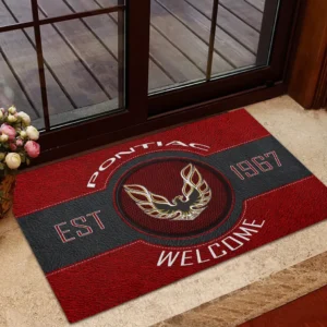 Old-School Coupe Doormat, Automotive Logo Style Floor Mat CAR169 - Red