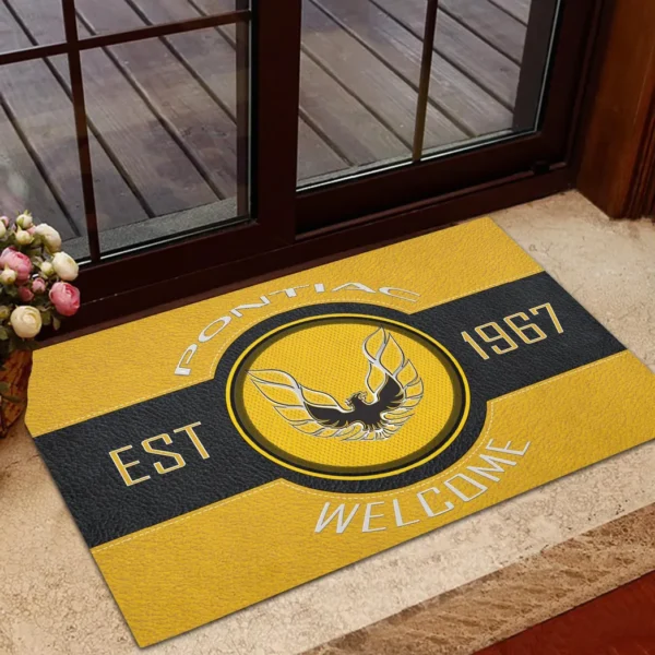 Timeless American Ride Doormat, Durable Auto-Inspired Rug for Garage or Home Entry CAR169 - Yellow