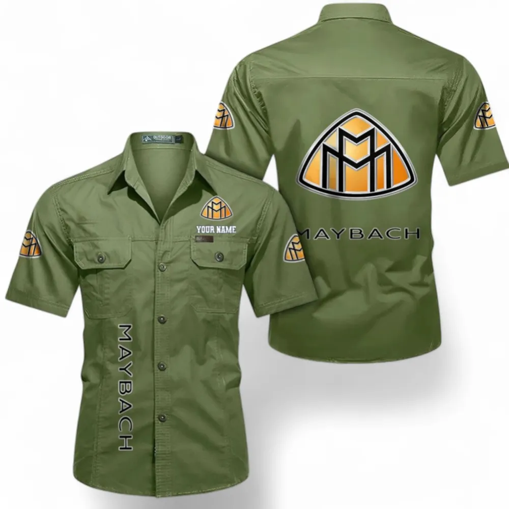 Flagship Sedan Men's Everyday Short Sleeve Shirt, Custom Name CAR392 - Fruit Green