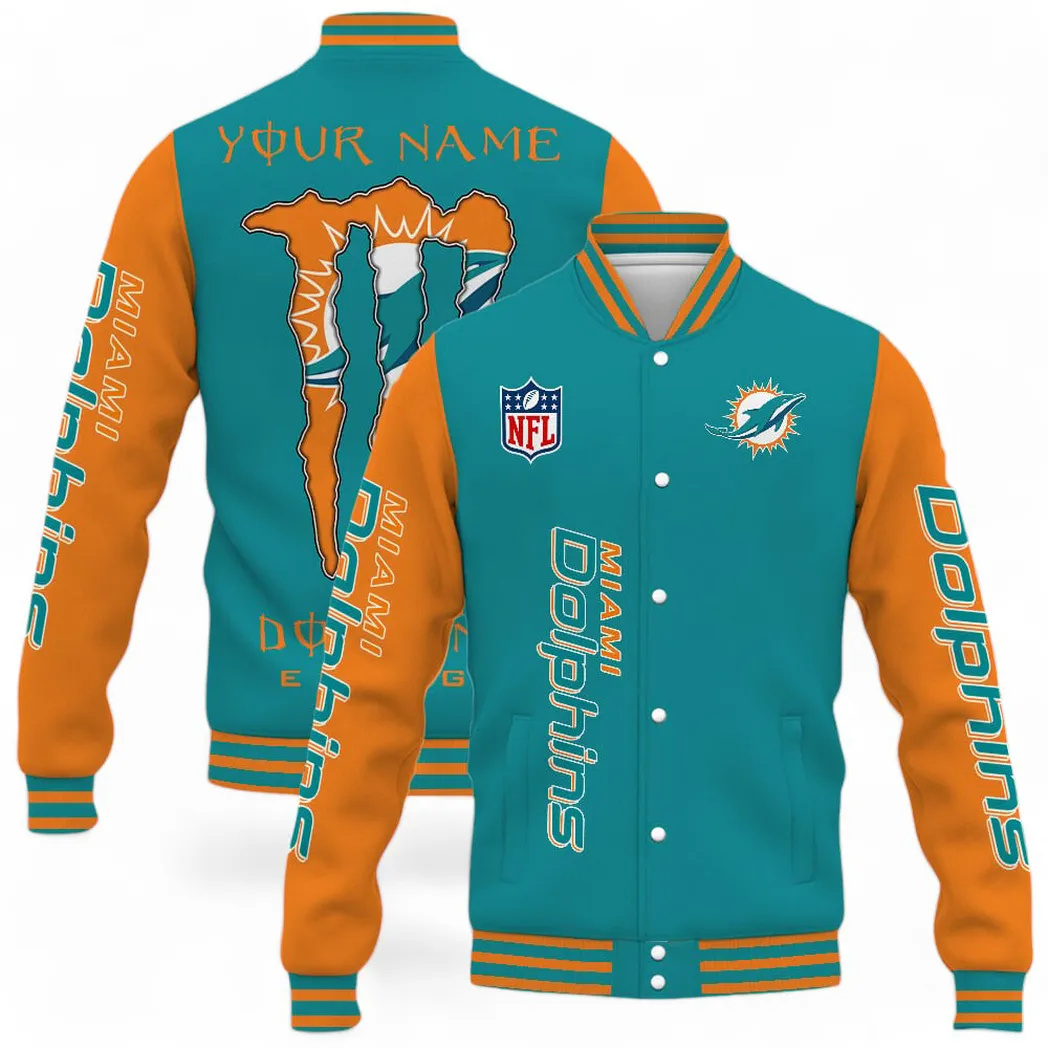 Football Aqua Crew Baseball Jacket, Classic Baseball Fan Jacket NFL161