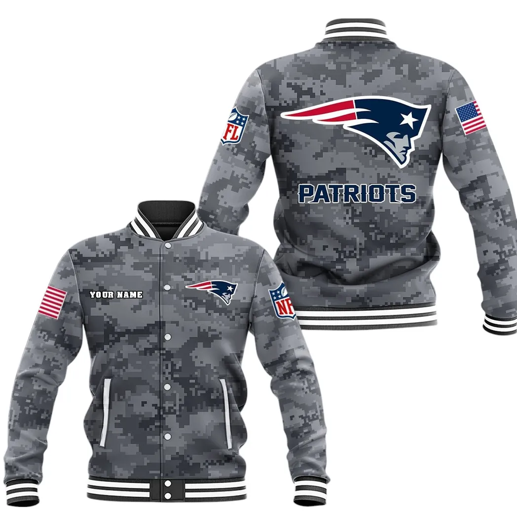 Football Blue Crew Baseball Jacket, Custom Fan Varsity Outerwear DNFL128 - Black