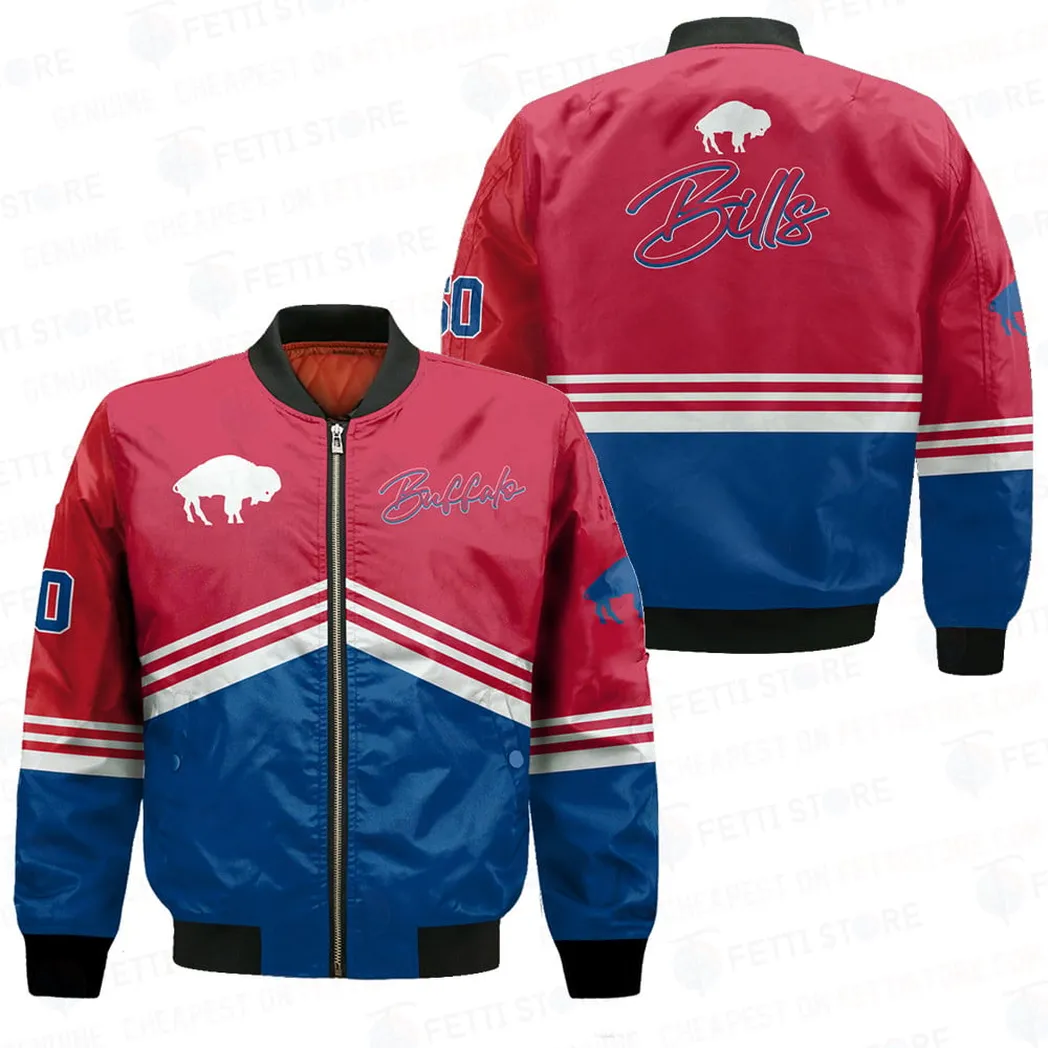 Football Blue Crew Bomber Jacket, Custom Sports Bomber Gear NFL760