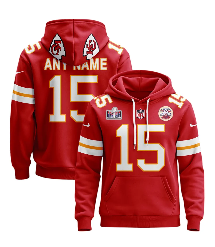 Football Red Crew Hoodie, Supporter Spirit Hoodie NFL910