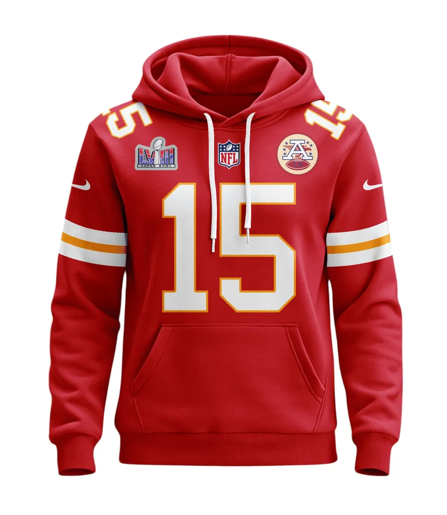 Football Red Crew Hoodie, Supporter Spirit Hoodie NFL910 - Image 2