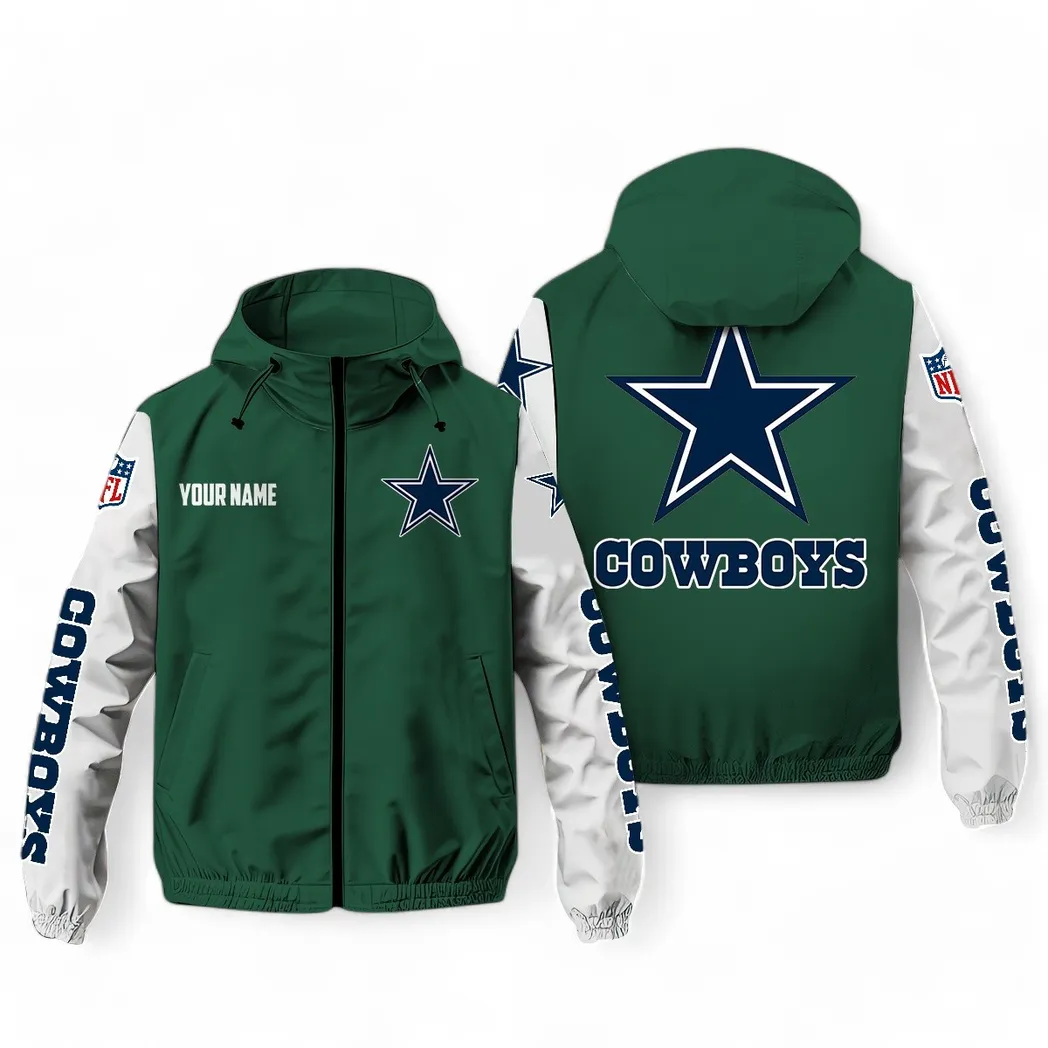 Football Star Crew Windbreaker Jacket, Active Fan Windbreaker NFL291 - Green
