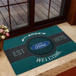 Family Sedan Doormat, Automotive Logo Style Floor Mat CAR169 - Cyan