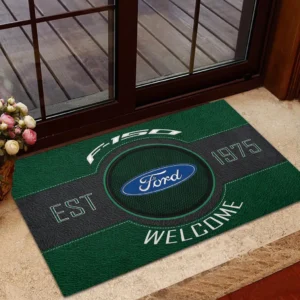 Modern Automobile Doormat, Durable Auto-Inspired Rug for Garage or Home Entry CAR169 - Green