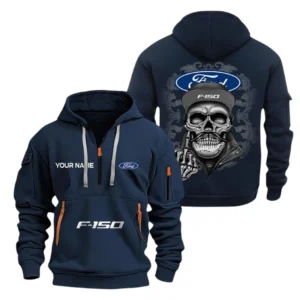 Hoodie Half Zipper Exclusive Logo Gift For Classic American Car Enthusiasts CAR166 - Navy