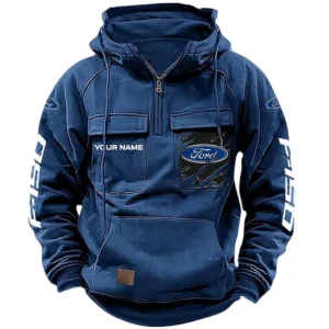 Workhorse Wheels Tactical Quarter Zip Hoodie, Exclusive Logo Hoodie For Car Enthusiasts CAR164 - Dark Blue