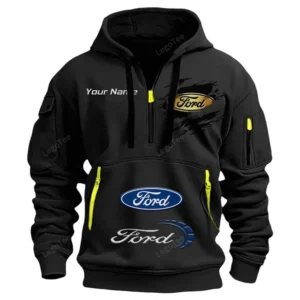 Hoodie Half Zipper Exclusive Logo Gift For Vintage Ride Truck Enthusiasts CAR113 - Black