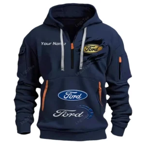 Hoodie Half Zipper Exclusive Logo Gift For Touring Coupe Enthusiasts CAR113 - Navy