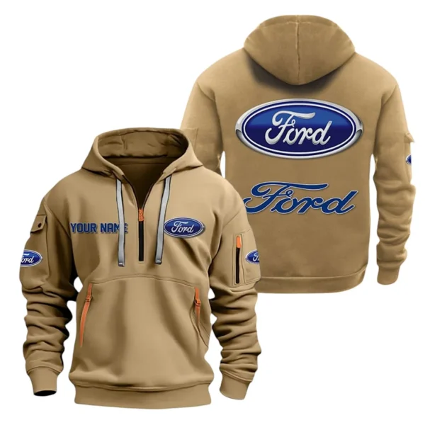 Hoodie Half Zipper Exclusive Logo Gift For Pickup Legend Enthusiasts CAR200 - Khaki