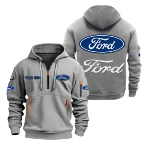 Pickup Legend Hoodie Half Zipper, All Over Print Hoodie Gift For Pickup Legend Enthusiasts CAR200 - Gray