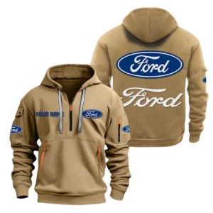 Pickup Legend Hoodie Half Zipper, All Over Print Hoodie Gift For Pickup Legend Enthusiasts CAR200 - Khaki