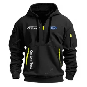 Hoodie Half Zipper Exclusive Logo Gift For Iconic Sports Vehicle Enthusiasts CAR112 - Black