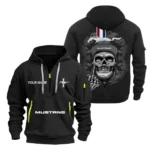 Hoodie Half Zipper Exclusive Logo Gift For American Muscle Enthusiasts CAR166 - Black