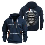 Hoodie Half Zipper Exclusive Logo Gift For Track-Ready Ride Enthusiasts CAR166 - Navy