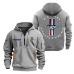 Hoodie Half Zipper Exclusive Logo Gift For Classic American Car Enthusiasts CAR200 - Gray