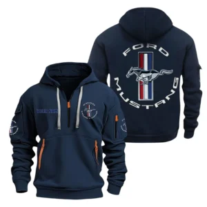 High-Performance Vehicle Hoodie Half Zipper, All Over Print Hoodie Gift For High-Performance Vehicle Enthusiasts CAR200 - Navy