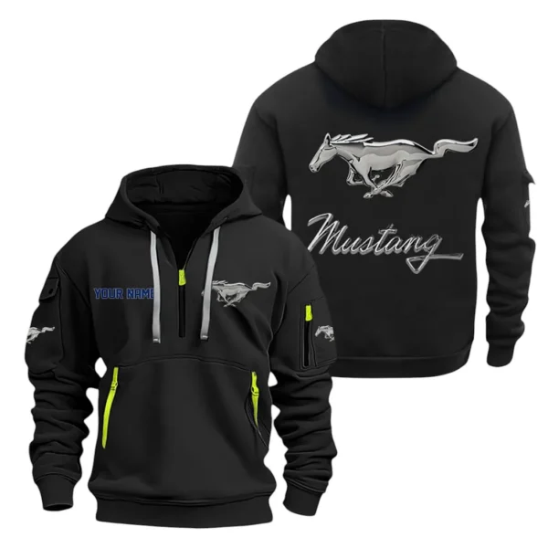 High-Performance Vehicle Hoodie Half Zipper, All Over Print Hoodie Gift For High-Performance Vehicle Enthusiasts CAR200 - Black