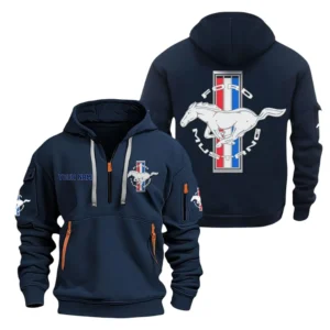 Hoodie Half Zipper Exclusive Logo Gift For High-Performance Vehicle Enthusiasts CAR200 - Navy