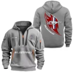 Hoodie Half Zipper Exclusive Logo Gift For High-Performance Vehicle Enthusiasts CAR170 - Gray